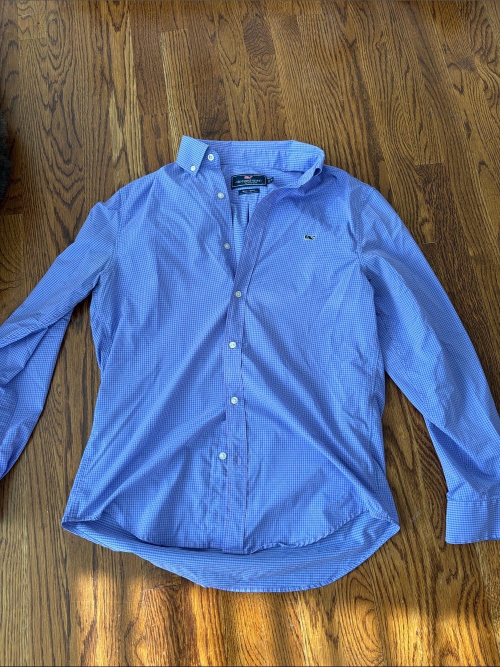 Vineyard Vines Light Blue Tiny Check Button-Down Dress Shirt
